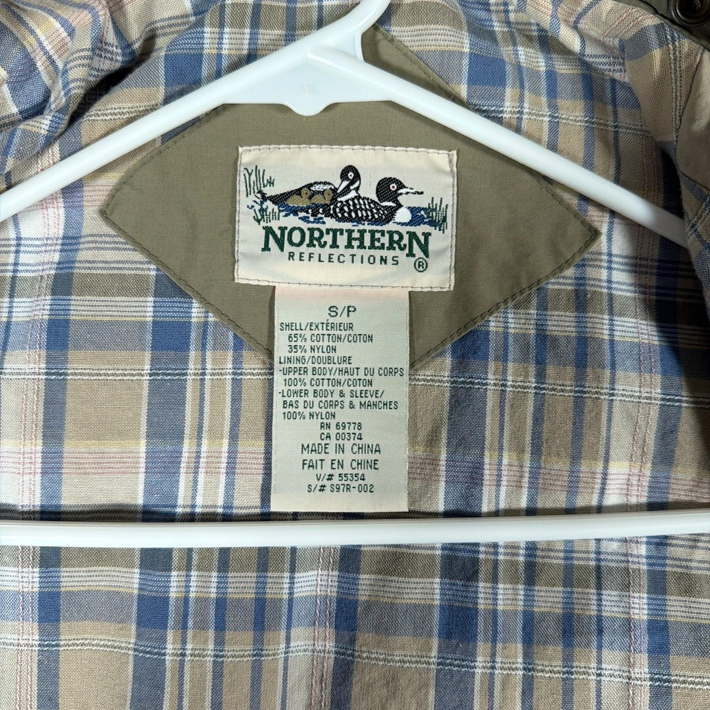 Northern Reflections Field Jacket Mens Small Vintage Khaki Tan Hooded Utility - Picture 7 of 15